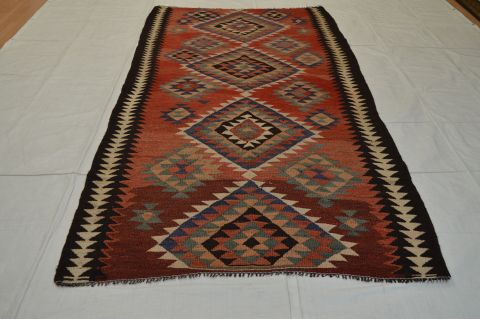 Kilim Red Runner Flat Woven 411 X 102 Area Rug 100-74702 Image 4