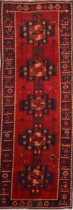 Shiraz Red Runner Hand Knotted 45 X 125 Area Rug 100-74711 Image 0