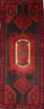 Hamedan Red Runner Hand Knotted 4'4" X 10'4"  Area Rug 100-74733