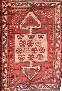 Persian Shiraz Orange Rectangle 5x7 ft Wool Carpet 74764