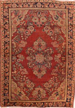 Persian Moshk Abad Multicolor Rectangle 4x6 ft Wool Carpet 74773
