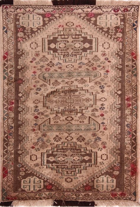 Shiraz Beige Hand Knotted 36 X 51 Area Rug 155-74776 Image 0