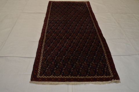 Sanandaj Blue Runner Hand Knotted 30 X 90 Area Rug 100-74784 Image 2