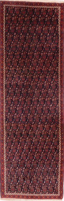 Sanandaj Blue Runner Hand Knotted 30 X 90 Area Rug 100-74784 Image 0