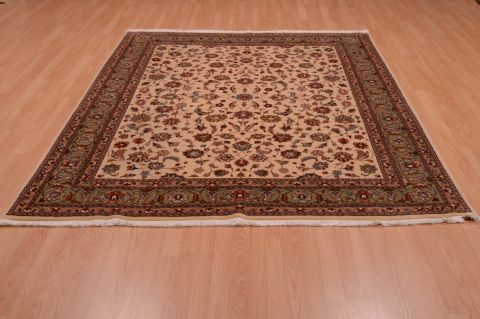 Tabriz Brown Hand Knotted 62 X 99 Area Rug 100-74822 Image 7