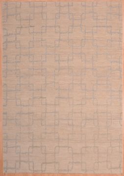 Modern White Hand Knotted 6'0" X 8'6"  Area Rug 100-74831