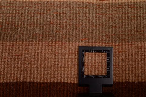 Shiraz Brown Square Hand Knotted 68 X 76 Area Rug 100-74856 Image 3
