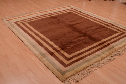 Shiraz Brown Square Hand Knotted 68 X 76 Area Rug 100-74856 Image 9