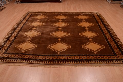 Shiraz Brown Hand Knotted 83 X 90 Area Rug 100-74858 Image 4