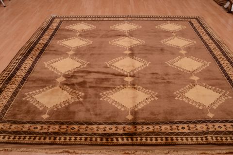 Shiraz Brown Hand Knotted 83 X 90 Area Rug 100-74858 Image 6