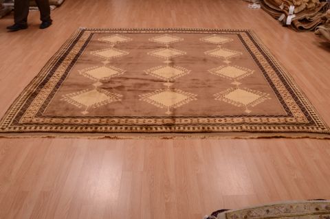 Shiraz Brown Hand Knotted 83 X 90 Area Rug 100-74858 Image 7