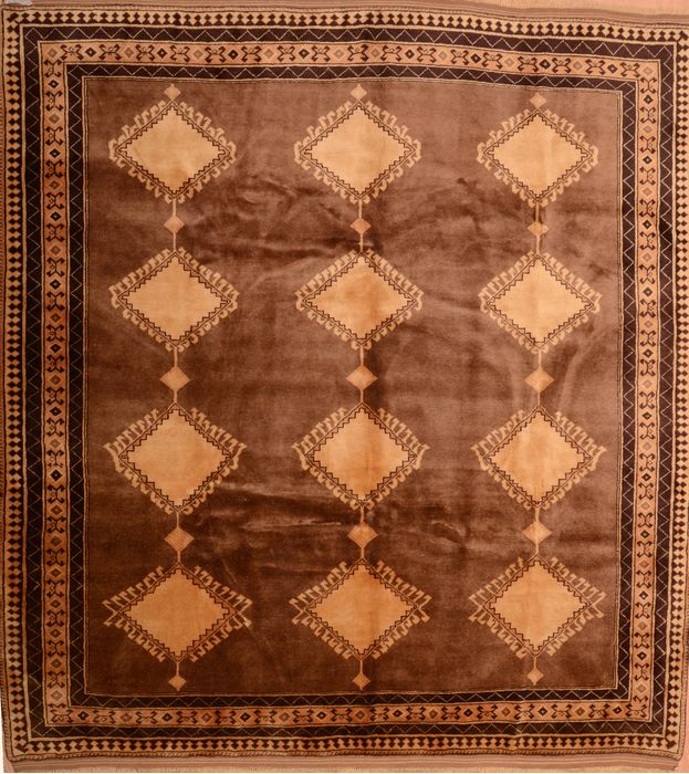 Shiraz Brown Hand Knotted 83 X 90 Area Rug 100-74858 Image 0