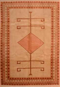 Shiraz Orange Hand Knotted 6'1" X 8'9"  Area Rug 100-74860