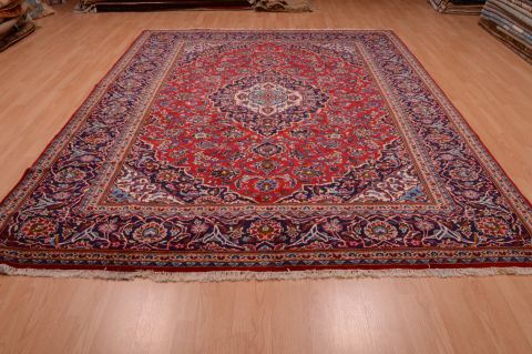 Kashan Red Hand Knotted 81 X 117  Area Rug 100-74864 Image 4