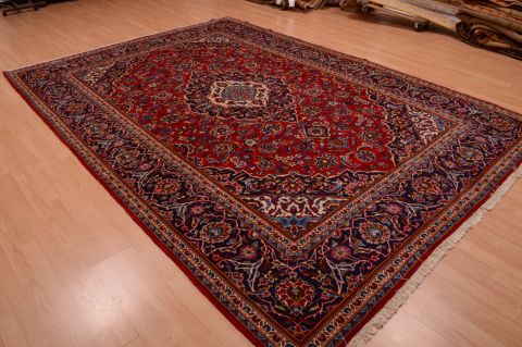 Kashan Red Hand Knotted 81 X 117  Area Rug 100-74864 Image 6