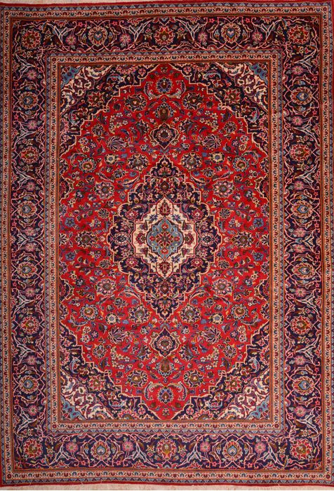 Kashan Red Hand Knotted 81 X 117  Area Rug 100-74864 Image 0