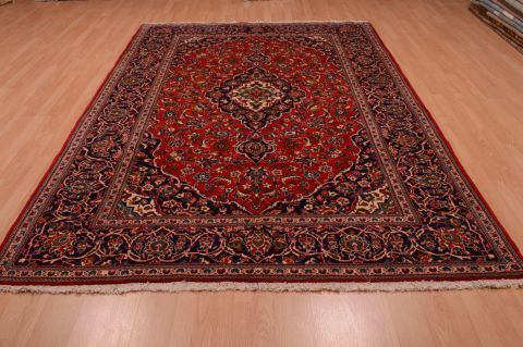 Kashan Red Hand Knotted 67 X 111 Area Rug 100-74866 Image 2