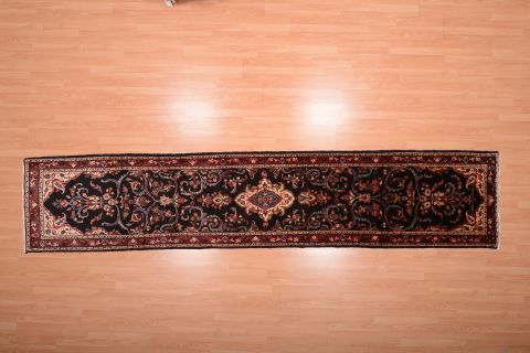 Hamedan Black Runner Hand Knotted 29 X 1310 Area Rug 100-74876 Image 10