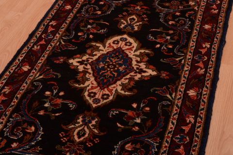 Hamedan Black Runner Hand Knotted 29 X 1310 Area Rug 100-74876 Image 7