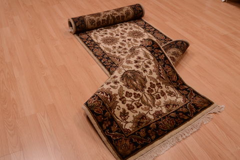 Jaipur Brown Runner Hand Knotted 27 X 102 Area Rug 100-74880 Image 1