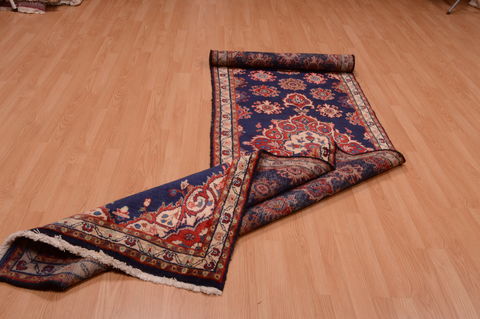 Hamedan Blue Runner Hand Knotted 29 X 119 Area Rug 100-74886 Image 2