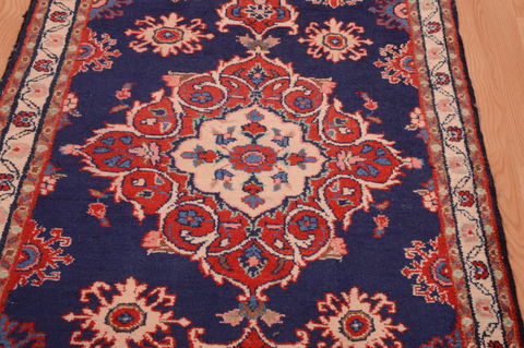 Hamedan Blue Runner Hand Knotted 29 X 119 Area Rug 100-74886 Image 5