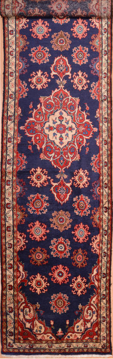 Hamedan Blue Runner Hand Knotted 29 X 119 Area Rug 100-74886 Image 0