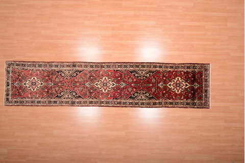Hamedan Red Runner Hand Knotted 29 X 132 Area Rug 100-74891 Image 1