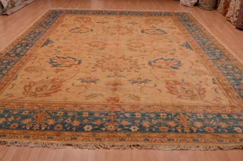 Chobi Blue Hand Knotted 116 X 145  Area Rug 100-74913 Image 4