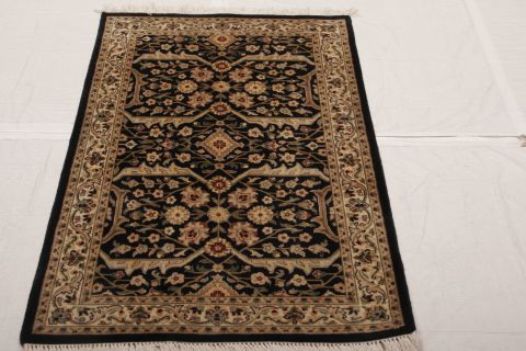 Tabriz Black Hand Knotted 28 X 43  Area Rug 155-74926 Image 2