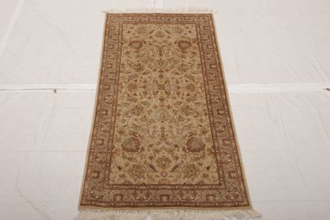 Tabriz Beige Hand Knotted 21 X 43  Area Rug 155-74930 Image 1