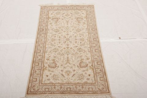 Tabriz Beige Hand Knotted 21 X 43  Area Rug 155-74930 Image 2