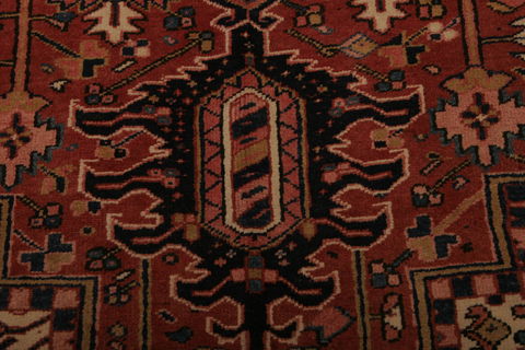 Heriz Red Hand Knotted 99 X 126 Area Rug 155-74949 Image 5