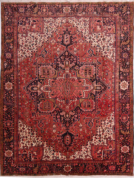 Heriz Red Hand Knotted 99 X 126 Area Rug 155-74949 Image 0