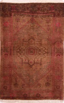 Persian Gholtogh Brown Rectangle 2x4 ft Wool Carpet 74963