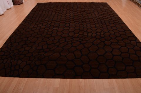 Modern Brown Hand Knotted 80 X 100 Area Rug 151-74973 Image 1