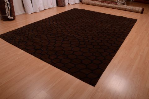 Modern Brown Hand Knotted 80 X 100 Area Rug 151-74973 Image 2
