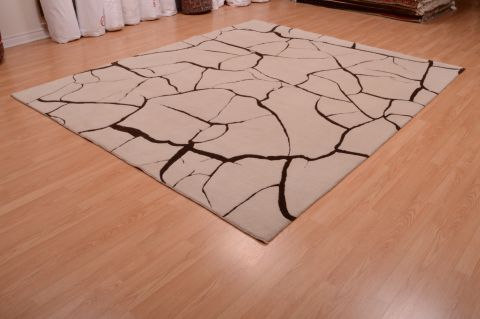 Modern White Hand Knotted 80 X 100 Area Rug 100-74975 Image 2
