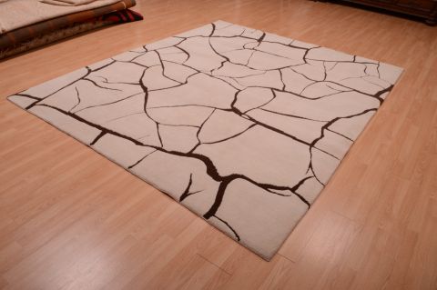 Modern White Hand Knotted 80 X 100 Area Rug 100-74975 Image 8
