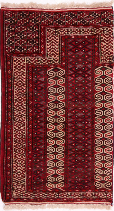Turkman Red Hand Knotted 20 X 38 Area Rug 155-74977 Image 0