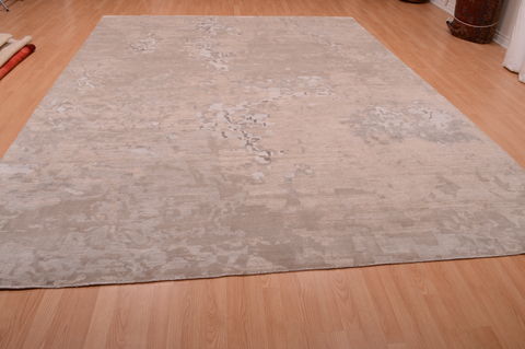 Modern White Hand Knotted 90 X 120 Area Rug 100-75028 Image 3