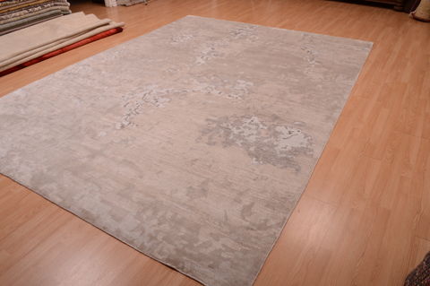 Modern White Hand Knotted 90 X 120 Area Rug 100-75028 Image 8