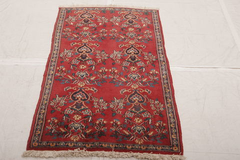 Mood Red Hand Knotted 24 X 45  Area Rug 155-75079 Image 1