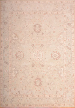 Afghan Chobi Beige Rectangle 9x13 ft Wool Carpet 75163
