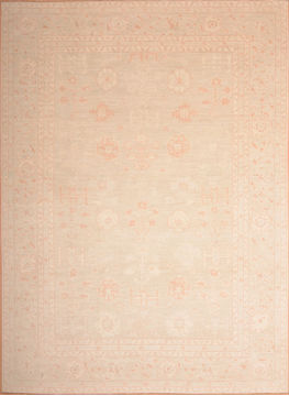 Afghan Chobi Beige Rectangle 9x12 ft Wool Carpet 75165