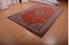 Sarouk Red Hand Knotted 68 X 98 Area Rug 100-75166 Thumb 2