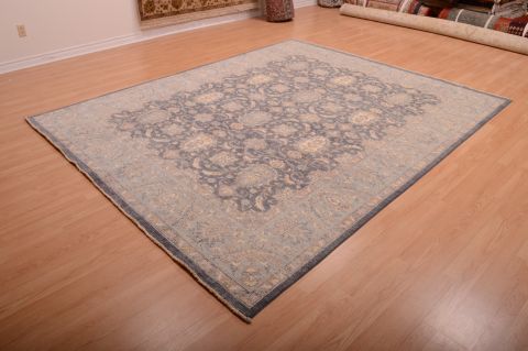 Chobi Blue Hand Knotted 81 X 99 Area Rug 100-75226 Image 2