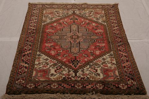 Heriz Red Hand Knotted 34 X 47 Area Rug 155-75227 Image 1