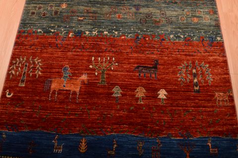 Gabbeh Multicolor Hand Knotted 311 X 63 Area Rug 100-75233 Image 7