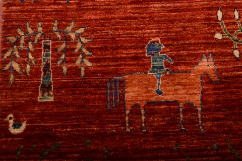 Gabbeh Multicolor Hand Knotted 311 X 63 Area Rug 100-75233 Image 8